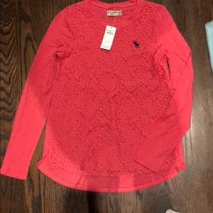 Abercrombie pink lace top